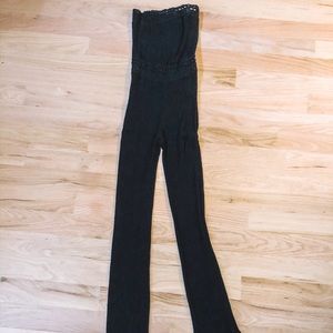 Black strapless jumpsuit